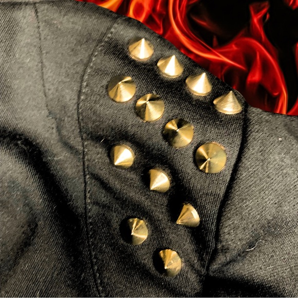 Gold spiked/studded black blazer - Picture 3 of 3